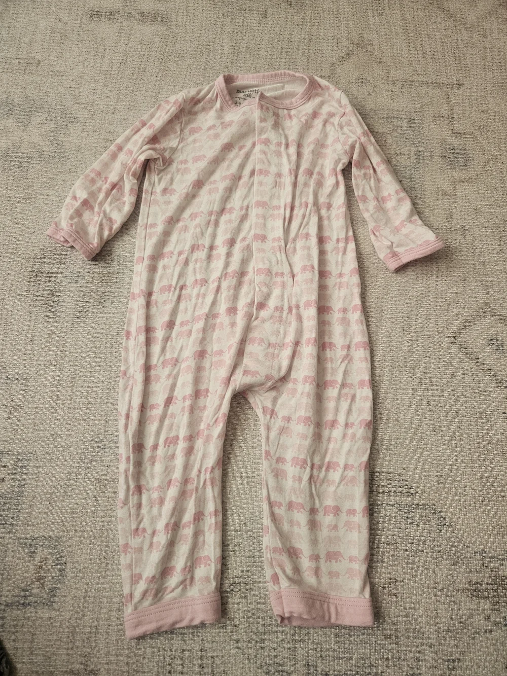 Magnetic Me Pink and White Elephant Print One-Piece